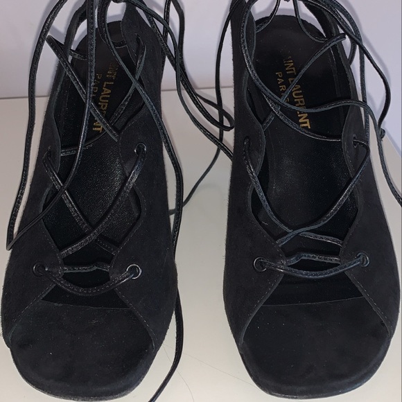 Saint Laurent YSL Lace Up Heels (36) - Picture 2 of 5